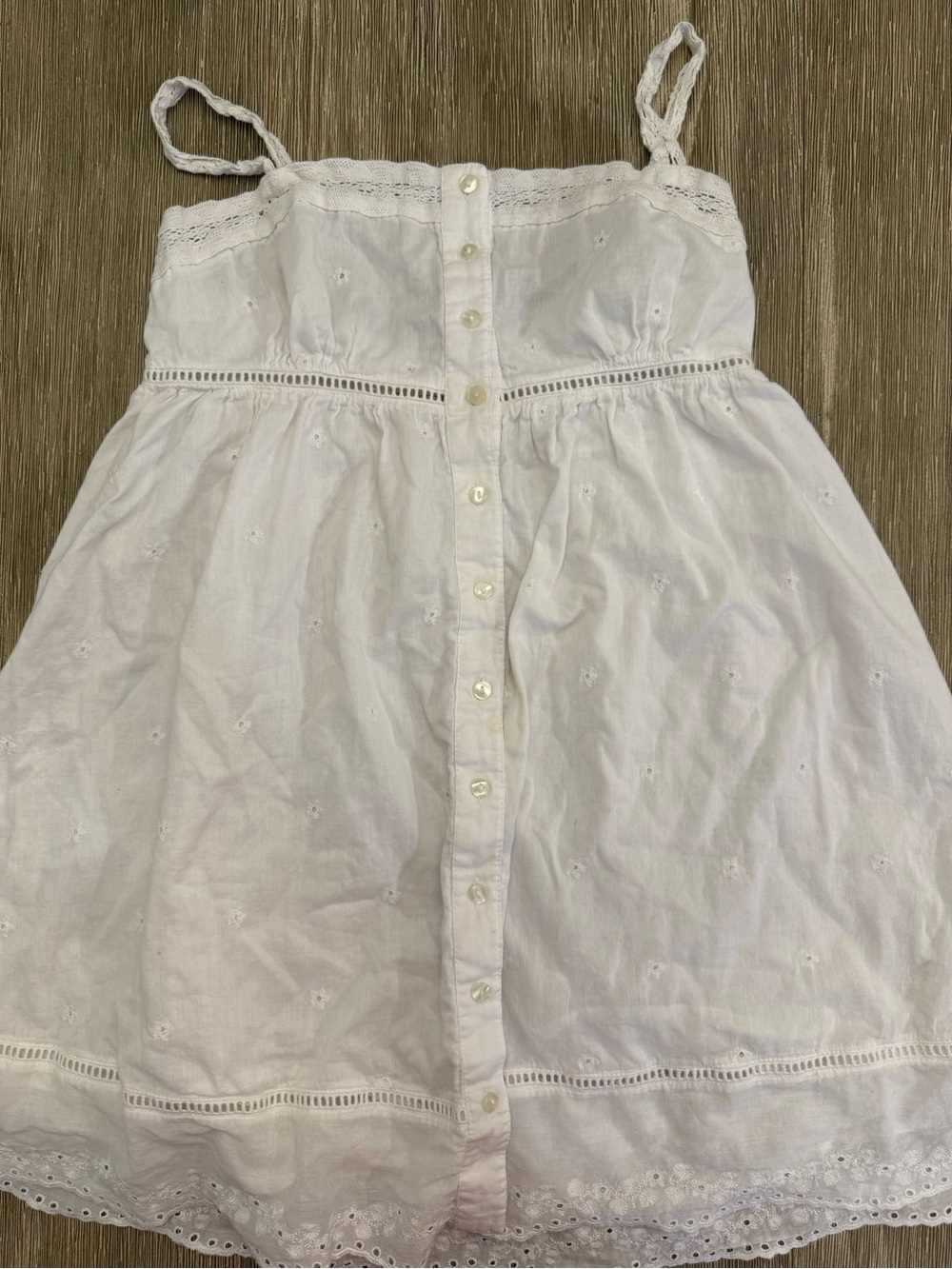 Urban Outfitters White Eyelet Lace Button-Front Camisole Top Size XS